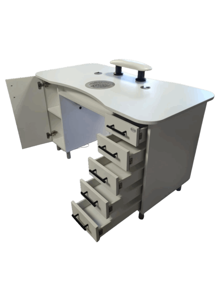 könyöktámaszos műkörmös asztal elszívóval